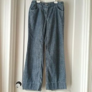 J Jill | Chambray Linen Blend Wide Leg Trousers